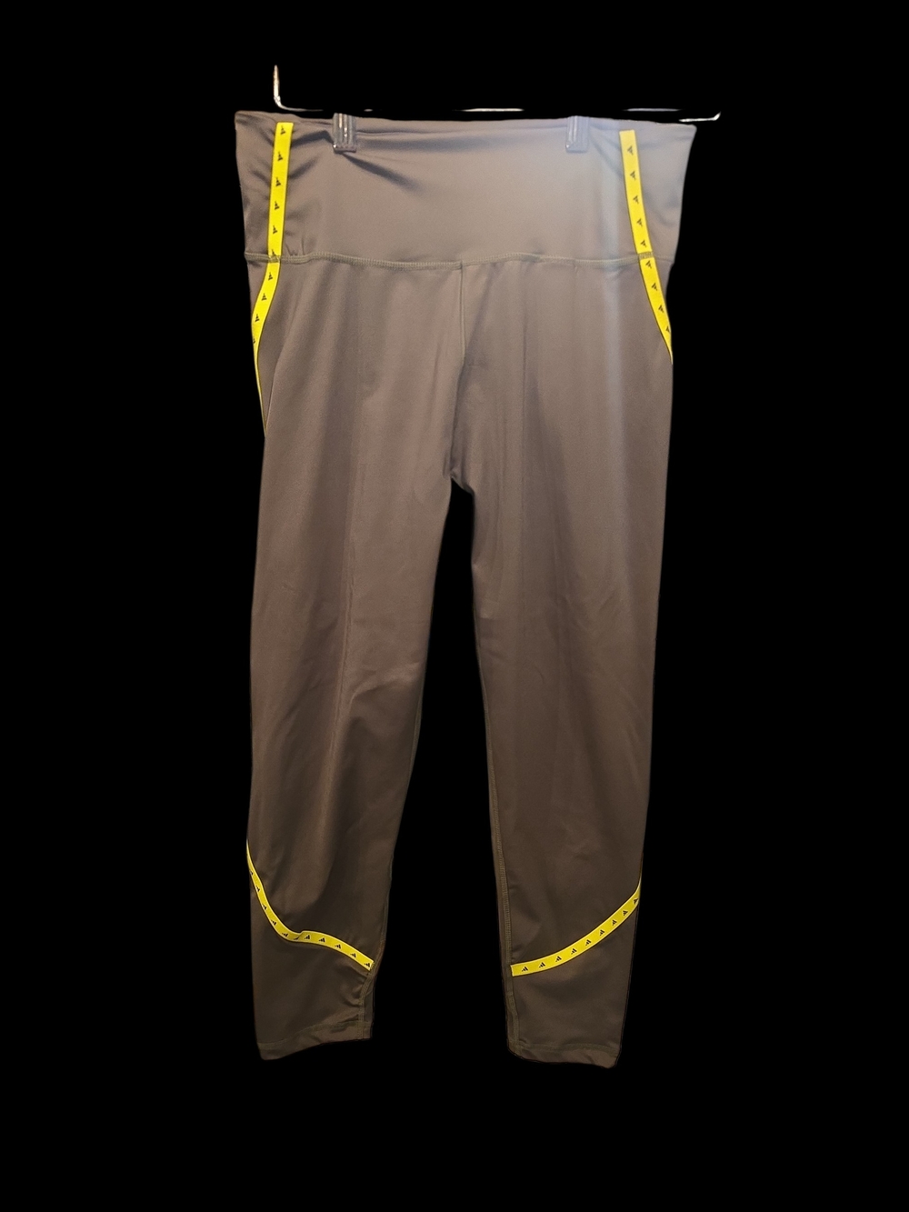 adidas Gray Leggings with Yellow Trim